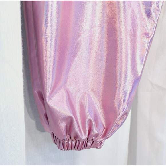 Pink Metallic Shiny Jogger Sweat Pants XL Womens - Picture 8 of 10